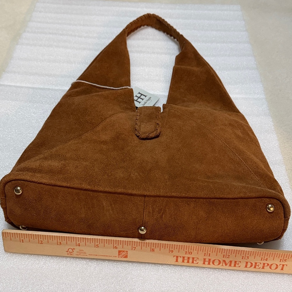 Haute Hippie Suede Brown Shoulder Hobo Bag Soft NWT - Picture 2 of 7